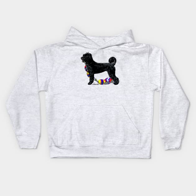 Portuguese Water Dog Retriever with Float Line Kids Hoodie by avondalealley